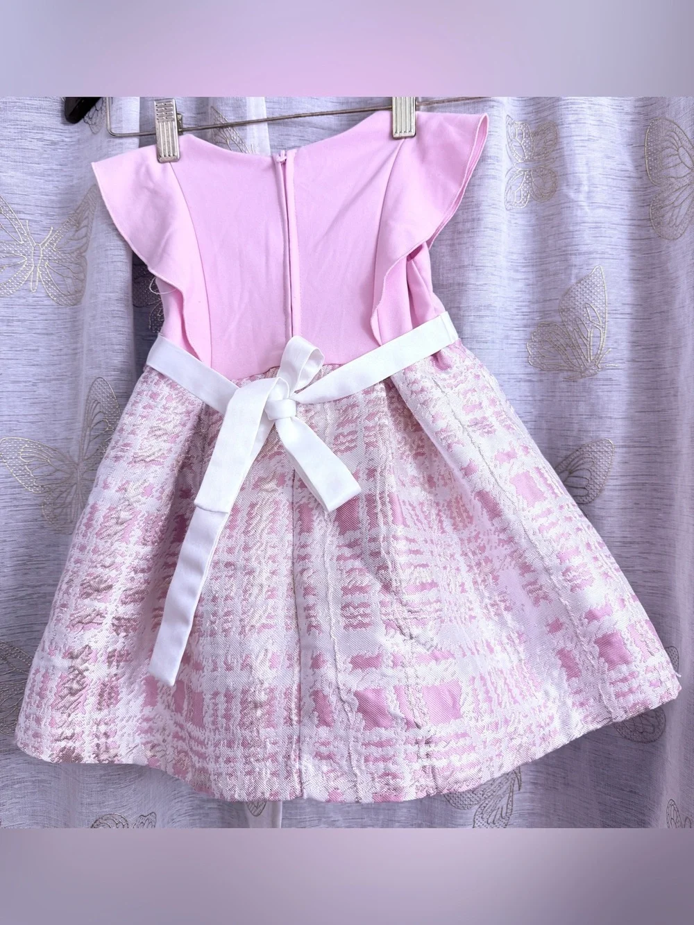 Purple Rose Toddler Girls 2T Pink Tweed Plaid Party Dress Bow Ruffle